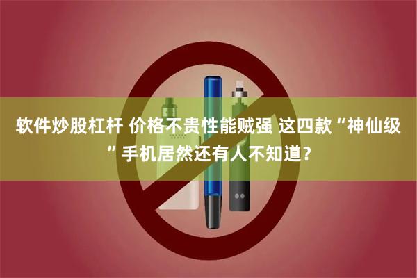 软件炒股杠杆 价格不贵性能贼强 这四款“神仙级”手机居然还有人不知道？