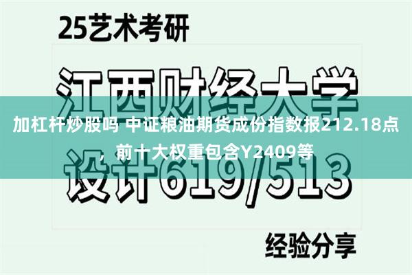 加杠杆炒股吗 中证粮油期货成份指数报212.18点，前十大权重包含Y2409等