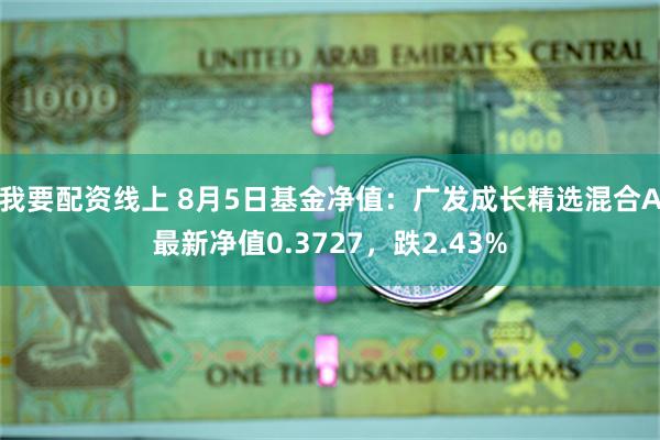 我要配资线上 8月5日基金净值：广发成长精选混合A最新净值0.3727，跌2.43%