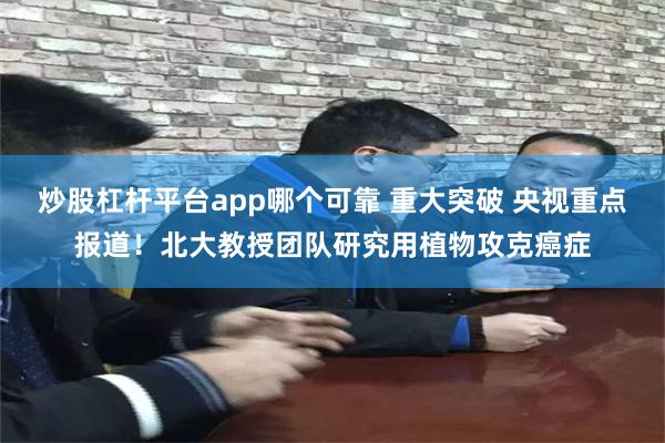 炒股杠杆平台app哪个可靠 重大突破 央视重点报道！北大教授团队研究用植物攻克癌症